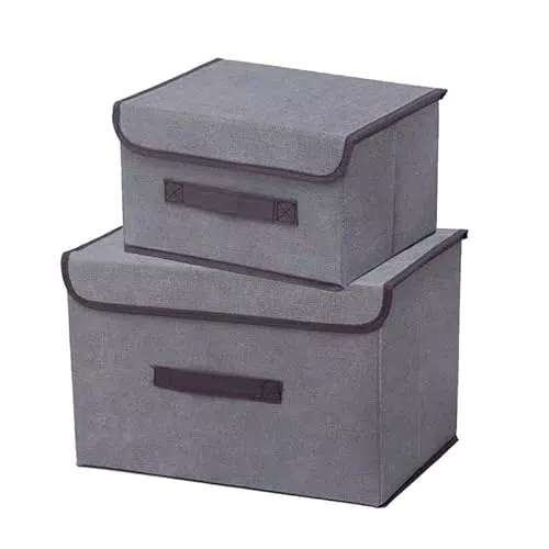 Aufbewahrungsbox mit Deckel in Rosa, Blau, Grau, stapelbar