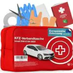 Auto Verbandskasten - Neue Norm 2023 & 2024 - zertifiziert DIN 13164 - STVO & 2x Maske Erste Hilfe KFZ Verbandstasche Kit First Aid