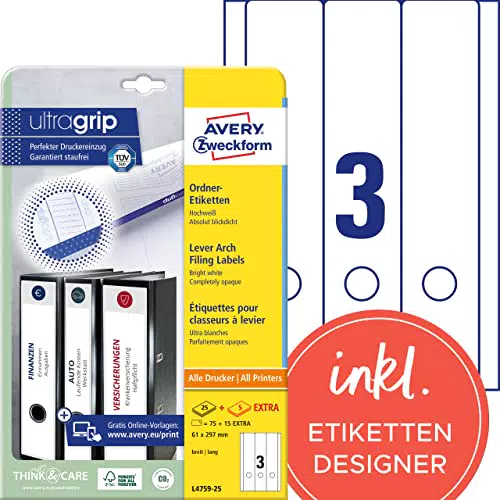 AVERY Zweckform L4759-25 Ordnerrücken Etiketten 30 Blatt