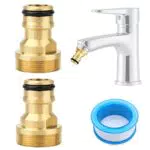Bahan alamy 2 Stück Universal Wasserhahnanschluss für Mischbatterie + PTFE Dichtband 5M