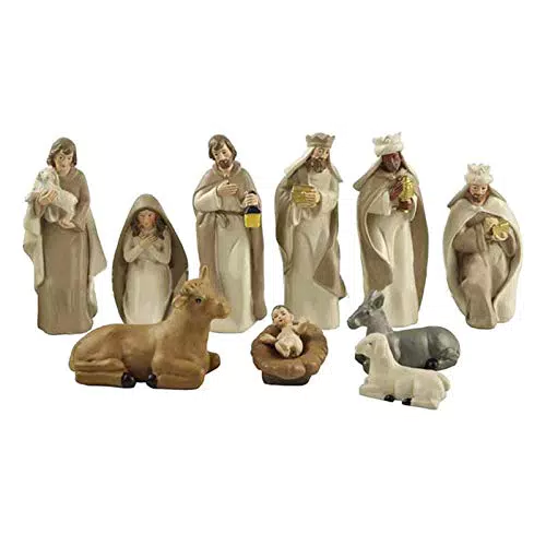 Baitang Weihnachtskrippe Figuren Krippe Krippenset, Christus Geburt Jesu Figur Hausskulptur