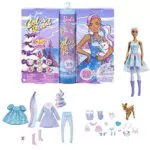 Barbie Color Reveal Adventskalender, 1 Color Revea Puppe & 3 Haustiere