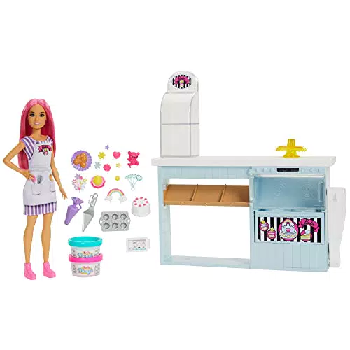 Barbie HGB73 - Tortenbäckerei Spielset mit Puppe, Bäckerei