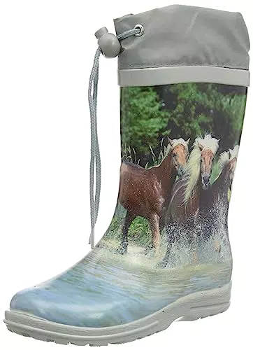 Beck Mädchen Pferde Gummistiefel, Mehrfarbig