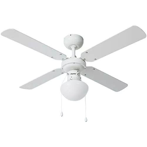 Bestron Deckenventilator mit Beleuchtung, 3 Geschwindkigkeitsstufen & großer Flügelspannweite von Ø102 cm