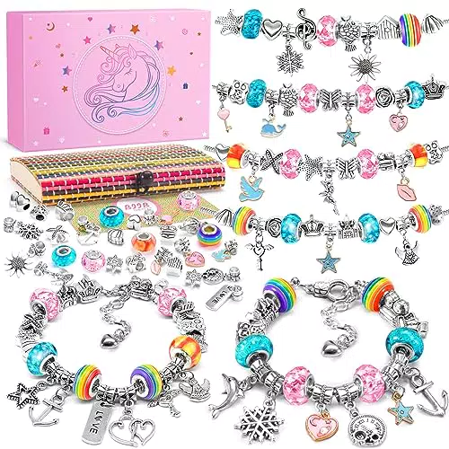 BIIB Geschenke für Mädchen, Schmuck Basteln Mädchen Bastelset Kinder Einschulung Mädchen Geschenke 5-13 Jahre