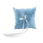 Blau Bowknot Hochzeit Ringkissen Romantik - Ehering-Kissen mit Satinband