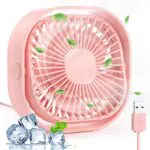BOSONER Mini Ventilator USB Leise Klein: USB Fan Tischventilator Sehr Leiser - Kleiner Ventilator Desk Fan Tragbarer Ventilatoren - 3 Geschwindigkeiten 360° Drehung für Büro