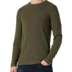 BOSS Herren Tempest Slim-Fit Longsleeve aus Baumwolle mit Waffelstruktur Dunkelgrün L
