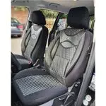 BREMER SITZBEZÜGE Maß Auto Schonbezüge kompatibel mit Seat Ibiza 4 6J/6P Fahrer & Beifahrer Set ab 2008-2017 / Auto Sitzbezüge Schonbezug Set Autositzbezüge 2er Pack in Schwarz/Grau Muster