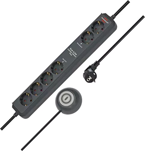 Brennenstuhl Eco-Line Comfort Switch Plus Steckdosenleiste 6-Fach anthrazit