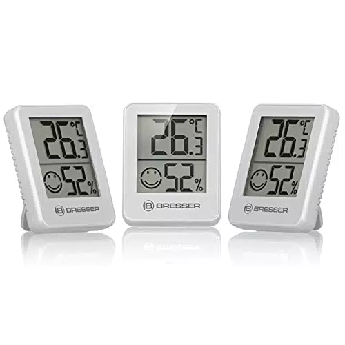 Bresser Thermometer Hygrometer 3er-Set, digitales Raumthermometer