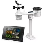 Bresser Wetterstation Funk mit Außensensor - WLAN-Wettercenter Profi-WSC mit 7-in-1-Sensor inkl. batterieunterstützendem Solarpanel