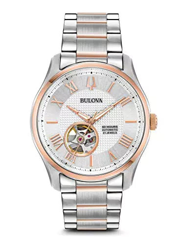 Bulova Herren Analog Automatik Uhr mit Edelstahl Armband 98A213