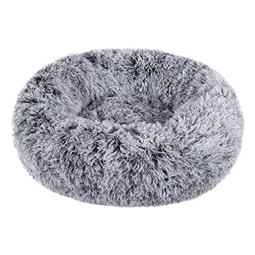 BVAGSS Hundebett Rund Katzenbett Hundekissen Plüsch Weich Warm Donut Haustierbett Waschbar Hundebett für Kleine und Mittelgroße Hunde Katzen XH062