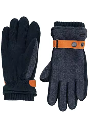 camel active Herren 408290/8g29 Gloves with Strap, Dark Navy