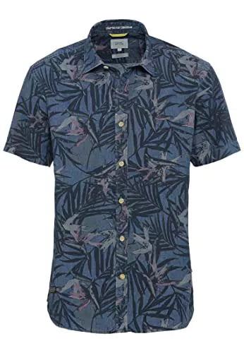 camel active Herren Kurzarm Hemd in Regular Fit Dunkelblau Menswear-L