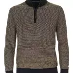 CASAMODA Strick-Troyer Langarm Stehkragen mit Zipper gelb meliert Größe L