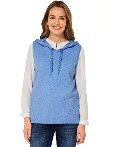 CECIL Damen B302099 Pullunder, Tender Blue Melange, XXL