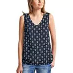 CECIL Damen B344037 Sommertop, Deep Blue, XXL EU