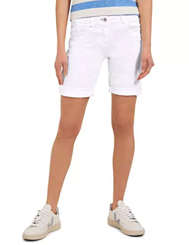 CECIL Damen B376014 Jeansshorts, Weiß, 34W EU