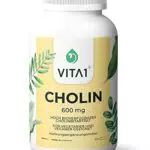 Cholin 600mg • 60 Kapseln• für einen normalen Fettstoffwechsel • VITA1 • Cholin-Kapseln für Veganer und Vegetarier