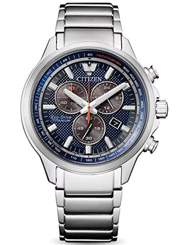 Citizen Herren Analog Eco-Drive Uhr mit Super Titanium Armband AT2470-85L