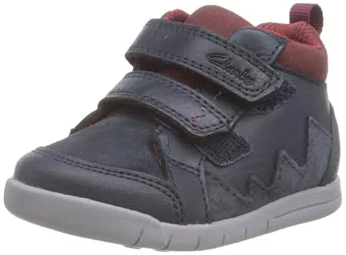 Clarks Baby-Jungen Rex Park T Sneaker, Navig Leder