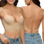 CMTOP Damen BH Deep U Bra Multiway Plunge Push-Up Unterwäsche Mit Abnehmbar Träger