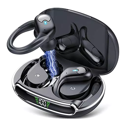 coioc Bluetooth Kopfhörer 5.3, 60H mit Ladekoffer LED Anzeige