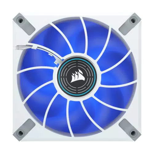 Corsair ML120 LED ELITE, 120mm PWM-Lüfter mit weißer Rahmen Einzelpackung - Blau