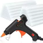 Crenova Heißklebepistole Klebepistole + 60 Heißklebesticks Transparente Klebesticks für DIY Kleine Handwerk und schnelle Reparaturen in Haus & Büro