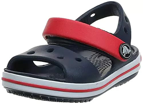 Crocs Crocband Sandalen Unisex Kindersandalen Leicht und mit sicherer Passform Navy/Rot Größe 29-30