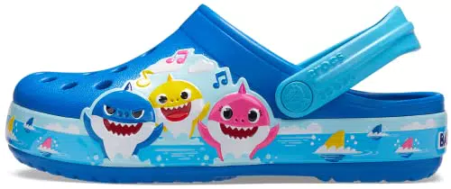 Crocs CrocsFLBaby Shark Band Clog T BCb, Holzschuh, Bright Cobalt