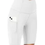 DDOBB Damen Radlerhose mit Tasche High Waist Gym Shorts Damen Sommer Kurze Sporthose Blickdicht Sportshorts Leggings Hotpants Hose Yoga Fitness