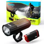 Deilin Fahrradlicht Set, Solarbetriebene & USB Aufladbar Fahrradlampe LED Fahrradbeleuchtung