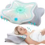 DONAMA Orthopädisches Kissen Ergonomisches Nackenstützkissen aus Memory Foam & Nackenkissen für optimale Unterstützung Kopfkissen für Seiten Rücken & Bauchschläfer