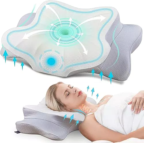 DONAMA Orthopädisches Kissen Ergonomisches Nackenstützkissen aus Memory Foam & Nackenkissen für optimale Unterstützung Kopfkissen für Seiten Rücken & Bauchschläfer