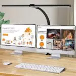 Doppelkopf Schreibtischlampe LED dimmbar, 24W 80CM, klemmbar Homeoffice