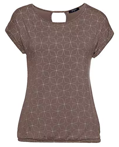 DOTIN Damen T-Shirt Kurzarm Sommer Shirt mit Allover Sternen Druck Lose Stretch Casual Oberteil Bluse Tops