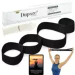 DUPORE 96 cm Yogagurt mit 4 Schlaufen & Dehnübungen - stabiles Dehnungsband mit 4 Schlaufen für Engpassdehnung - Stretchgurt für effiziente Schmerztherapie - Fitness Band Yoga Gurt Baumwolle