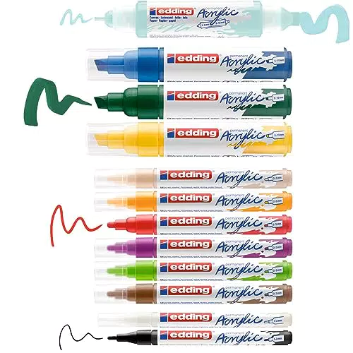 edding Creative Set - Acrylstifte wasserfest fein, medium