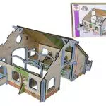 Eichhorn - Pferdestall, Gebäude mit Pferdeboxen und Gatter