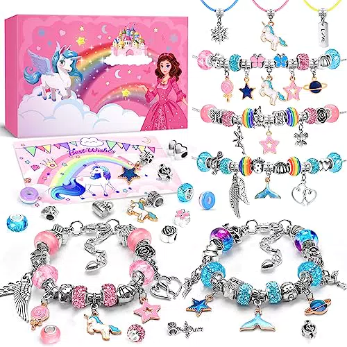 Einhorn Geschenke für Mädchen, Schmuck Basteln Mädchen Bastelset Kinder ab 6 Jahre