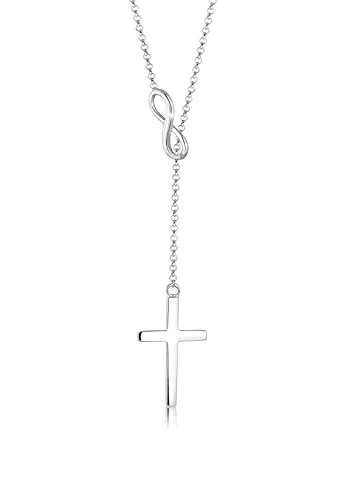 Elli Halskette Damen Y-Kette mit Kreuz Infinity Symbol in 925 Sterling Silber