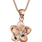 Elli PREMIUM Halskette Frangipani Blüte Diamant 925 Silber