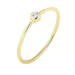 Elli PREMIUM Ring Damen Solitär Klassisch mit Zirkonia Kristalle aus 375 Gelbgold