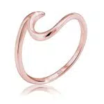 Elli Ring Damen Welle Strand Maritim in 925 Sterling Silber Rosévergoldet