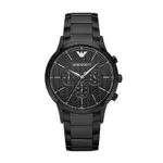 Emporio Armani Herrenuhr Chronograph Edelstahl schwarz