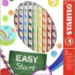 Ergonomischer Buntstift für Linkshänder - STABILO EASYcolors - 12er Pack mit Spitzer - mit 12 verschiedenen Farben